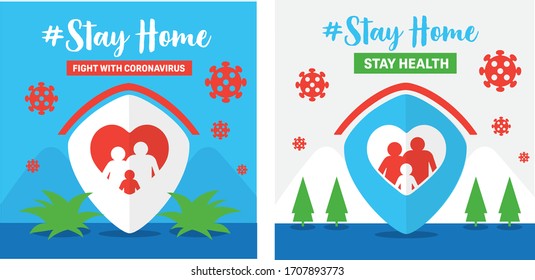 Stay Home for social distancing to avoid coronavirus infection from outside