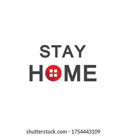 Stay home social distancing campaign vector logo design