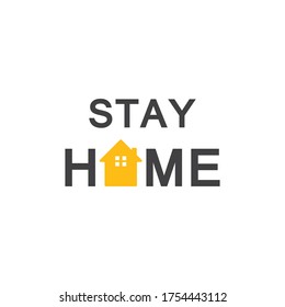 Stay home social distancing campaign vector logo design