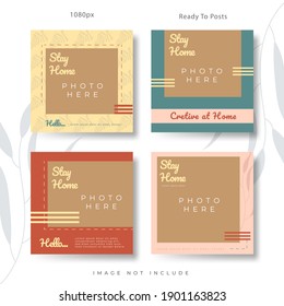 	
Stay home social media post design template Bundle Premium Vector. Elegant Slides abstract Unique Editable modern Social Media banner Template.