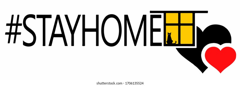 Stay at home. #stayhome. The world slogan of quarantine and self-isolation. A symbol of the right social position in a pandemic. Save your life and the lives of loved ones.