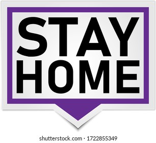 Stay home, home sticker badge, symbol, vector illustration.