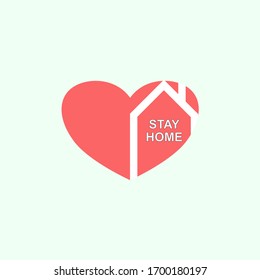 Stay home, sticker, symbol, logo. Vector design