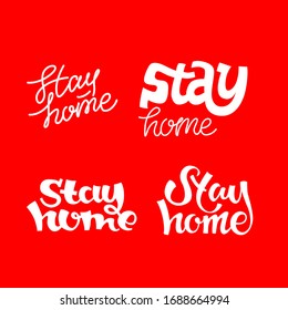 Stay home stickers for web design. Vector graphics