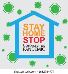 Manténgase en casa parada COVID 19 permanezca seguro -vector t-pantalones plantilla de diseño. Manténgase protegido del pantalones T-Virus Pestilence Novel Corona 2019. Es bueno para el afiche y etiqueta COVID-19 también. Lucha contra el virus de la corona. 