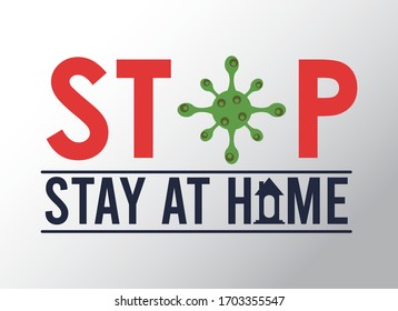 stay at home to stop the covid19 signal vector illustration design