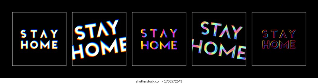 Stay home stylish logo slogan. Motivated trend poster, banner. Modern style text, lettering typography. Vector illustration