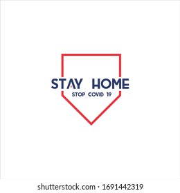 Stay at home symbol. Heart and house vector icon. Stayhome campaign for pandemic coronavirus outbreak prevention vector