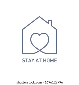 Stay at home. Symbol to prevent and stop Covid-19.
