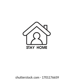 Stay home symbol.Isolated vector illustration on white background