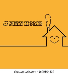 Stay home tag poster with text vintage style illustration vector eps 10