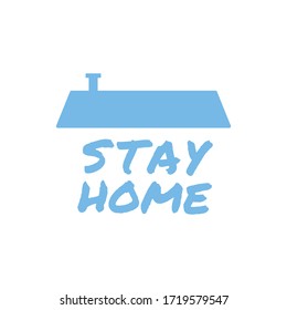 Stay home text with roof. House symbol. Self isolation quarantine in order to prevent coronavirus spread.