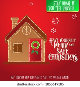 Stay Home this Christmas if unwell vector illustration
