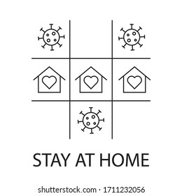 Stay at home tic tac toe game. stay at home and win.