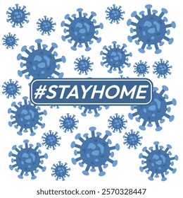 Stay home vector content on a white background. #stayhome background. seamless virus pattern.