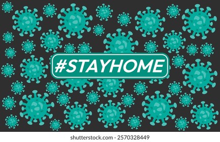 Stay home vector content on a white background. #stayhome background. seamless virus pattern.