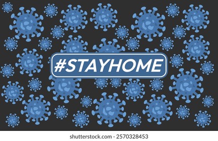 Stay home vector content on a white background. #stayhome background. seamless virus pattern.