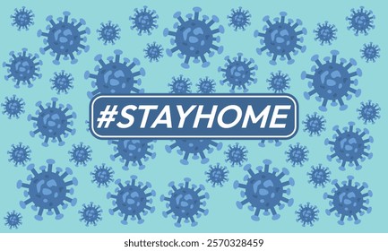 Stay home vector content on a white background. #stayhome background. seamless virus pattern.