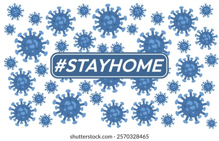 Stay home vector content on a white background. #stayhome background. seamless virus pattern.