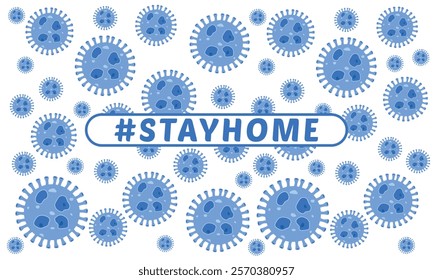 Stay home vector content on a white background. #stayhome background. seamless pattern viruses in background.