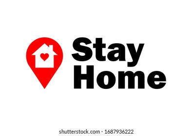 Stay home vector coronavirus concept on a white background.