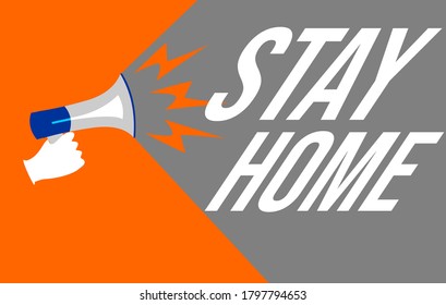 bleiben Sie zu Hause, Vektordesign auf Hintergrund, Banner, Postwagen, Karte