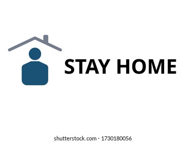 Stay home vector. Flat illustration on white background.