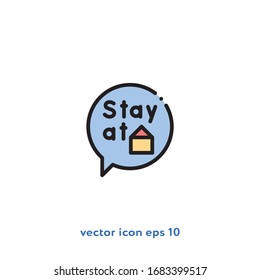 "Stay at home" vector icon illustration. Ui/Ux. Premium quality.