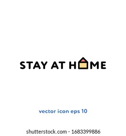 "Stay at home" vector icon illustration. Ui/Ux. Premium quality.