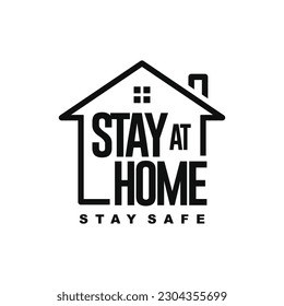Stay at home vector illustration	