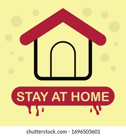 Stay at home vector illustration design, symbols inside the house