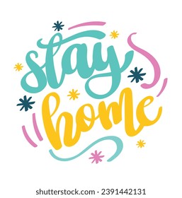 stay home vector illustration printable