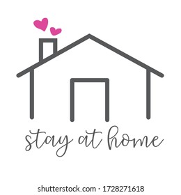 
Stay at home vector ilustration.  Prevention campaign - Quarantine life.
