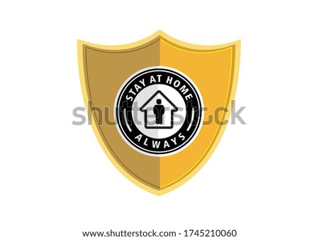Stay at home. Vector labels for staying at home, preventing transmission of corona virus during a pandemic. The icon of staying at home for a safe and healthy life