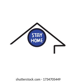 Stay home vector logo design, vector illustration
