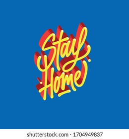 Stay Home Vector Sign Quote 