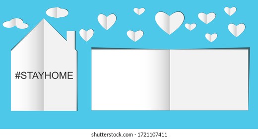 Stay at home Vector,Work form home in a virus status Covid-19,Copy space on white paper for placing text