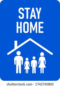 Stay Home Vertical Icon with an Aspect Ratio of 3:4 and Rounded Corners. Vector Image.