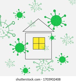 Stay at home. The virus may be nearby, so the poster wants to stay home.