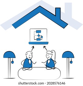 Stay Home Work Home.Protect Yourself. Prevent Virus Covid-19.Stay Home on Quarantine During the Coronavirus Epidemic.Vector Illustration doodle man or woman with laptop.
Document icon and paper work