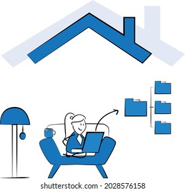 Stay Home Work Home.Protect Yourself. Prevent Virus Covid-19.Stay Home on Quarantine During the Coronavirus Epidemic.Vector Illustration doodle man or woman with laptop.
Document icon and paper work