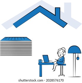 Stay Home Work Home.Protect Yourself. Prevent Virus Covid-19.Stay Home on Quarantine During the Coronavirus Epidemic.Vector Illustration doodle man or woman with laptop.
Document icon and paper work