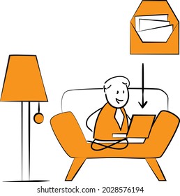 Stay Home Work Home.Protect Yourself. Prevent Virus Covid-19.Stay Home on Quarantine During the Coronavirus Epidemic.Vector Illustration doodle man or woman with laptop.
Document icon and paper work
