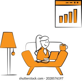 Stay Home Work Home.Protect Yourself. Prevent Virus Covid-19.Stay Home on Quarantine During the Coronavirus Epidemic.Vector Illustration doodle man or woman with laptop.
Document icon and paper work