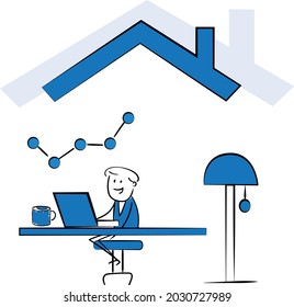 
Stay Home Work Home.Protect Yourself. Prevent Virus Covid-19.Stay Home on Quarantine During the Coronavirus Epidemic.Vector Illustration doodle man or woman with laptop.
Business growth concept
