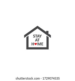 stay at home,during corona virus global pandemic logo vector icon design