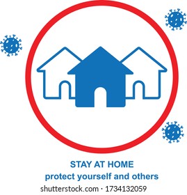 stay home-protect yourself and other icon(Blue version)   