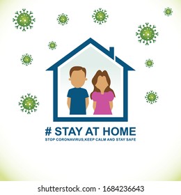 Stay at home,save the planet from coronavirus, stay safe, stay indoors. coronavirus prevention (COVID 19)