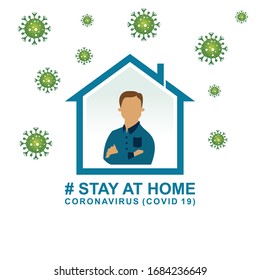 Stay at home,save the planet from coronavirus, stay safe, stay indoors. coronavirus prevention (COVID 19)