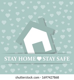 "Stay home-Stay safe"-coronavirus advice, Covid-19 poster. Vector